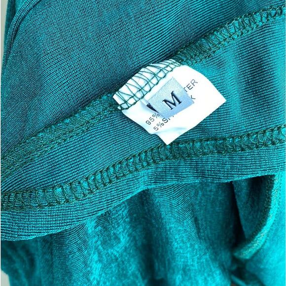 New Women's Emerald Green Split Side Stretchy Midi Skirt Size S - Picture 6 of 6